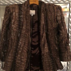 Bebe by Kardashians brown fur jacket